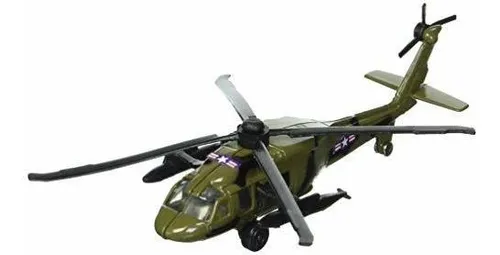 Avión Die Cast Black Hawk Con Pista Conectable, Verde