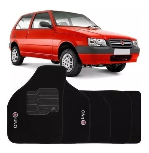 Jogo Tapete Preto Carpete - Fiat Uno 2008 Até 2013