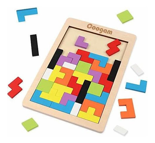 Coogam Tetris De Madera Rompecabezas Puzzles De Juguete 