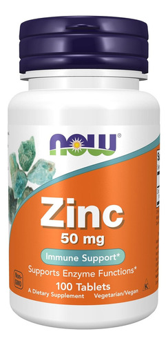 Now Zinc 50mg 100 Tabletas