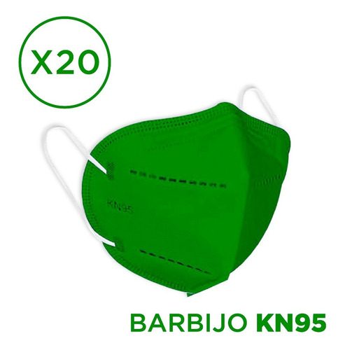 Imagen 1 de 9 de Barbijo Kn95 Verde X20 Uni Anmat N95 95% Barbijos Tapaboca