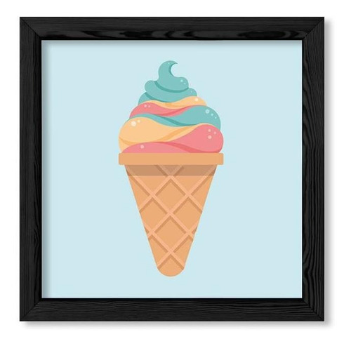 Cuadros Infantiles 20x20 Chato Negro Icecream 6