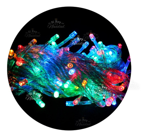 Luces A Led X 100 Multicolor 9mts Navidad Navideñas Arbol