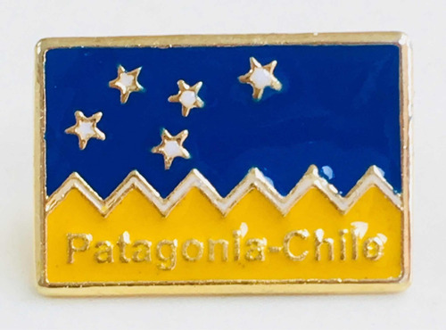 Pin Bandera Magallanica Patagonia Chile Metálica Dorada