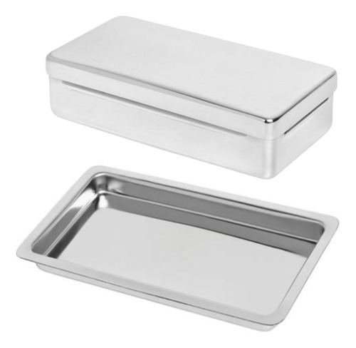 Kit Inox Estojo 18x8x3cm + Bandeja 22x12cm Econox Fami