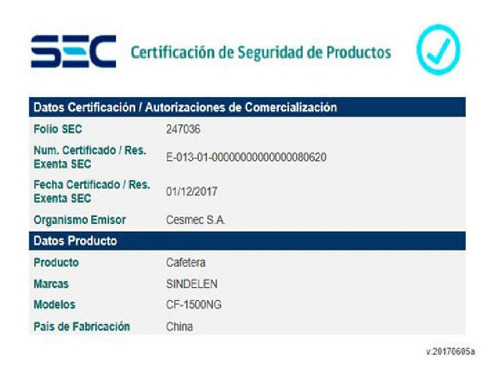 Imagen 4 de 6 de Cafetera Electrica 8002 Cf-1500 Negra Sindelen - Iken