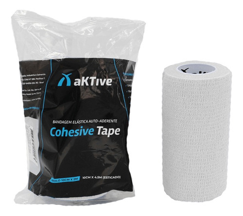 Bandagem Elástica Auto Aderente Cohesive 10 Cm Aktive Tape Cor Branca