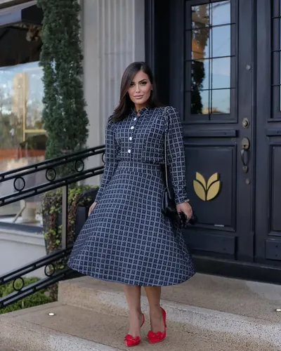 Conjunto Feminino Tweed Blazer Casaco E Saia Midi Com Botoes