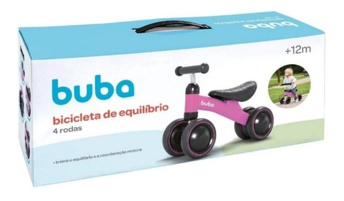 Bicicleta De Equilibrio 04 Rodas Rosa Buba 13517