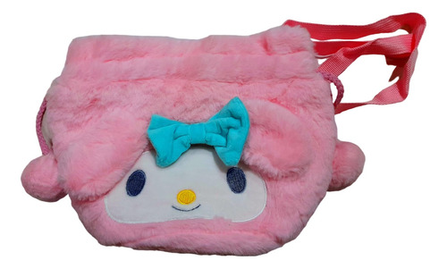 Bolsa Morral Mochila Peluche My Melody Rosa Sanrio