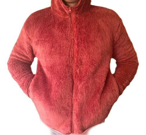 Chamarra Casual Termico Tipo Teddy Con Capucha Unisex