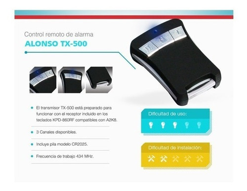 Imagen 2 de 6 de Control Remoto 3 Canales Alonso Tx-500 Inalambrico Kpd-860rf