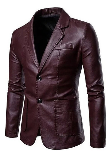 Nueva Chaqueta De Cuero For Hombre Primavera Otoño