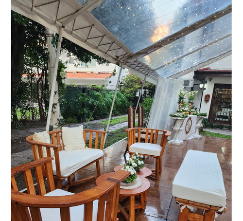 Alquiler Living Rustico Puff Silla Mesa Carpa Sillon Eventos