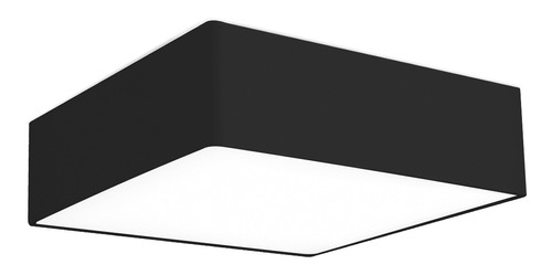 Lustre Plafon Cupula Dome Quadrado 50x15cm Preto