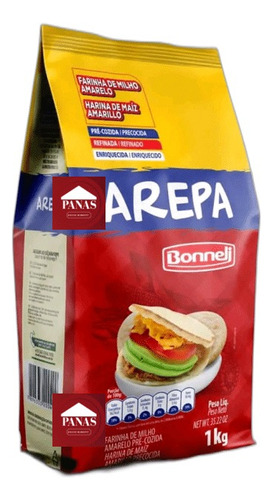 Harina-farinha Para Arepas, Gorditas, Tortillas, Pupusas 1kg