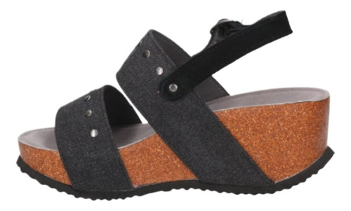 Sandalia Mujer Bruno Rossi Plataforma Bg112 Negro