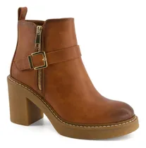 Comprar Botín Casual Andrea Para Mujer Con Hebilla Lateral Cafe