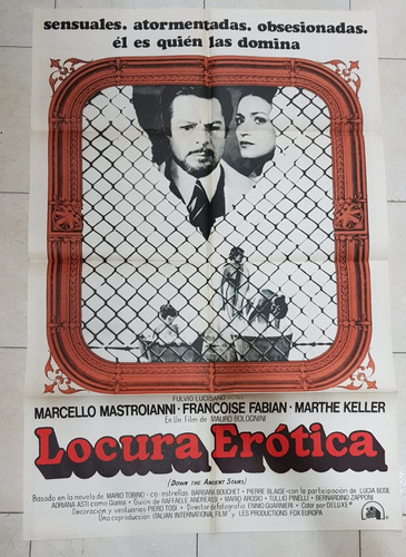 Antiguo Afiche De Cine  Con Marcello Mastroiani- Envio 