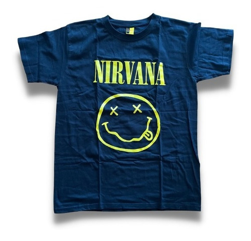 Polera Con Doble Estampado En Serigrafía De Nirvana (1)