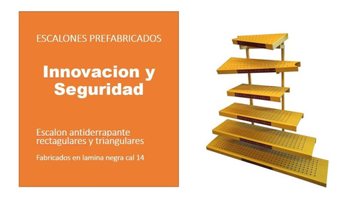 Imagen 3 de 5 de Escalon Metalico Antiderrapante De Lamina Negra 5x30x60cm