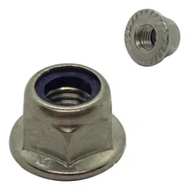 Comprar Tuerca Seguridad Inserto Nylon Flange Inoxidable M5 (50 Pzs)