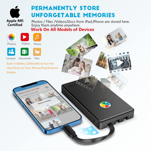 Idiskk App*le Certificado 1tb Disco Duro Externo Para 6jnqs