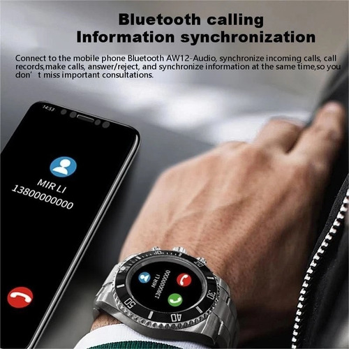 Reloj Inteligente Aw12 Bluetooth Con Información De Llamadas