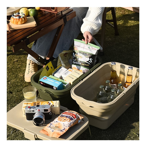 Cesta De Picnic Plegable Para Acampar Con Mesa Tipo Bandeja