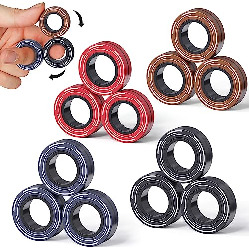 Paquete De 12 Anillos Magnéticos Juguetes Fidget Adult...