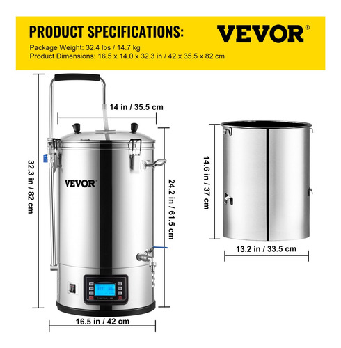 Sistema Completo Para Elaboración De Cerveza 35 Lt