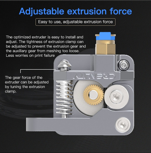 M2046 Extrusor 3d Derecho Acero Creality Ender 3 Cr 10 Mk8