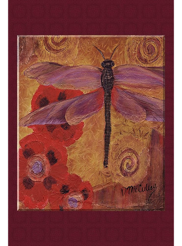 Toland Home Garden 109991 Libélula Y Amapolas Dragonfly Flag