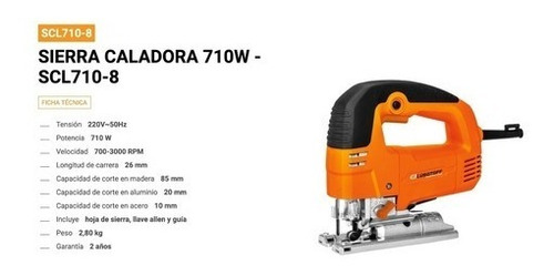 Sierra Caladora Lusqtoff Vel Variable 710w Pendular Guias