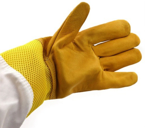 Imagen 10 de 10 de Guantes Apicultura Piel Manga Malla Abejas Envio Gratis Miel