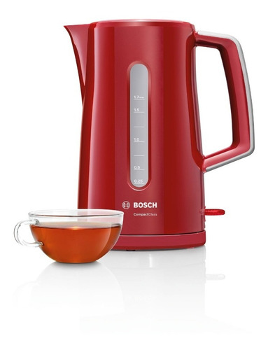 Cafetera Hervidor De Agua Bosch Twk3a014 Compactclass Roja