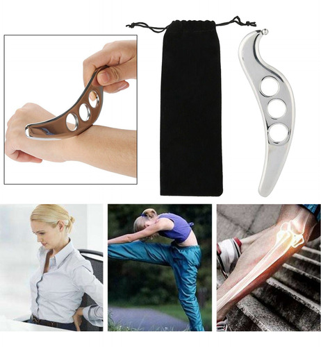 Herramienta De Masaje Raspador Gua Sha De Acero Inoxidable Q