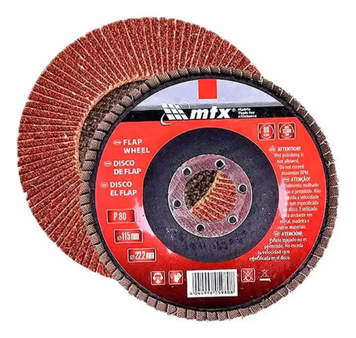 Kit 10 Lixa Flap Disco 115x22 G 100 740319 Mtx