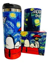 Comprar Paquete De Taza Y Termo; Diseño: Snoopy-noche Estrellada Color Azul Snoopy Noche Estrellada