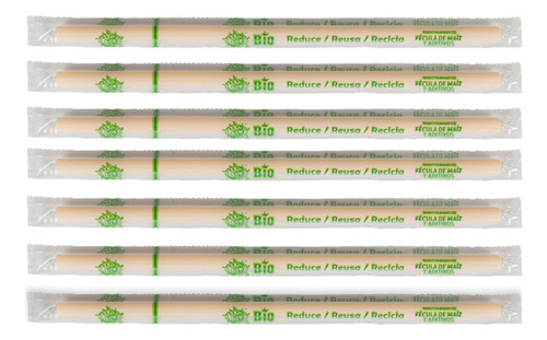 Popotes Biodegradables Corrugados Reyma 4 Cajas De 500pzs Color Marrón Claro