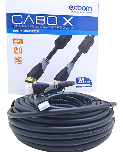 Cabo Hdmi 20 Metros 20mt 2.0 Com Audio Dolby Digital - Nf-e