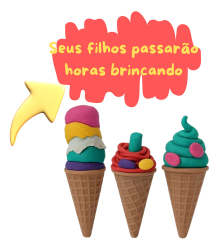 Brinquedo Massinha Sorveteria Do Stitch Com 5 Potes Cotiplás