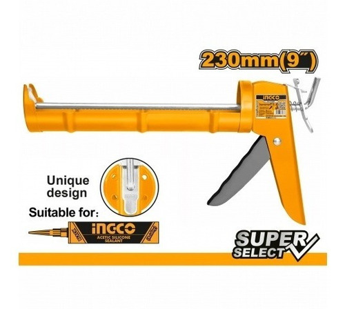 Pistola Aplicar Silicona 230mm Super Select Ingco Hcg1809