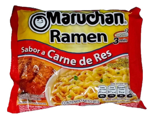 Sopa Maruchan Ramen Carne Res Pack Por 12 Unidades