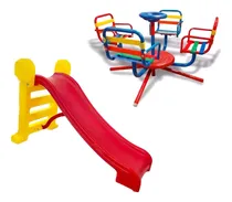 Comprar Toboganes Infantiles 4 Niv Plástico Plegable + Calesita C