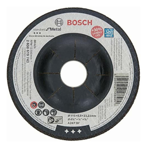 10 Discos De Desbaste Standard For Metal 115x6,0mm Bosch