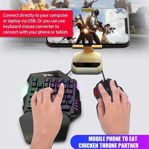 Imagem 3 de 6 de Hxsj J50 Teclado De Jogos Com Uma Mão 35 Teclas Led Backligh