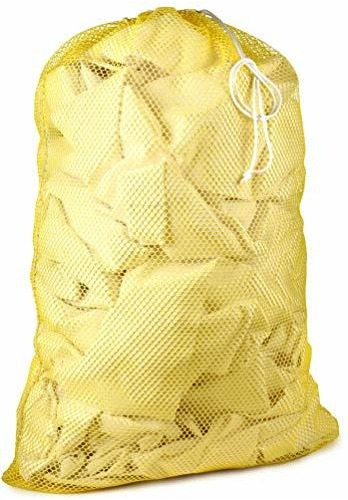 Bolsa De Lavandería De Malla De Nailon Color Amarillo 24x36