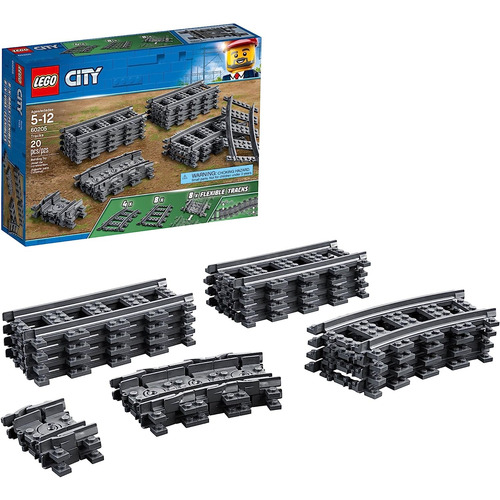 Lego City Pista 60205-20 Pieces Extension Set, Vía De Tren Y