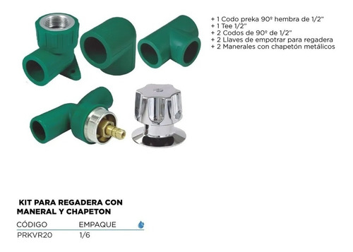 Kit Para Regadera Con Maneral Y Chapeton